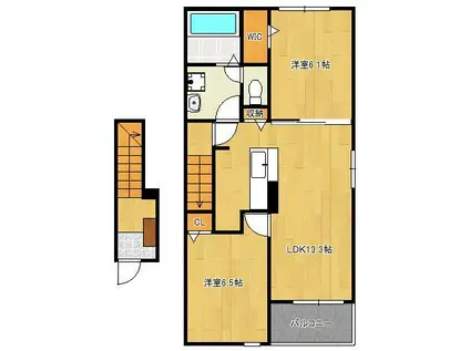 カーサ セレノ(2LDK/2階)の間取り写真