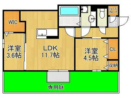 D-ROOM守恒Ⅱ(2LDK/1階)の間取り写真