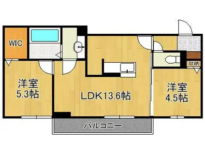 D-ROOM守恒Ⅱ(2LDK/2階)の間取り写真