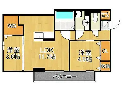 D-ROOM守恒Ⅱ(2LDK/2階)の間取り写真