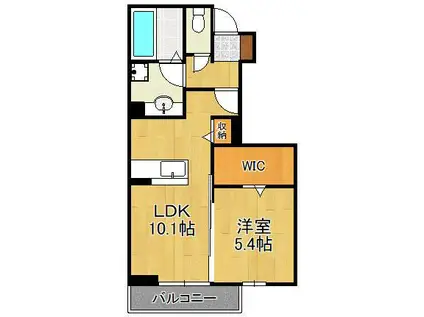 EXCELLENT街角六番館(1LDK/1階)の間取り写真