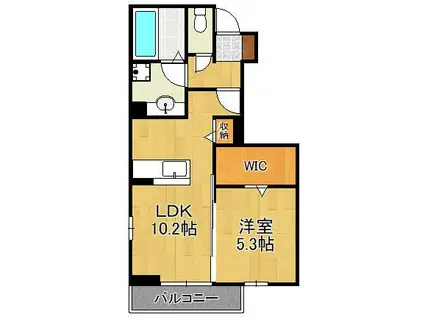 EXCELLENT街角六番館(1LDK/1階)の間取り写真