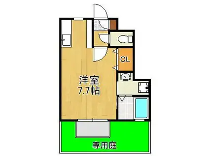 サムゴールド(ワンルーム/1階)の間取り写真