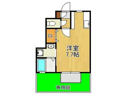 サムゴールド(ワンルーム/1階)の間取り写真