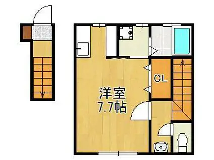 サムゴールド(ワンルーム/2階)の間取り写真