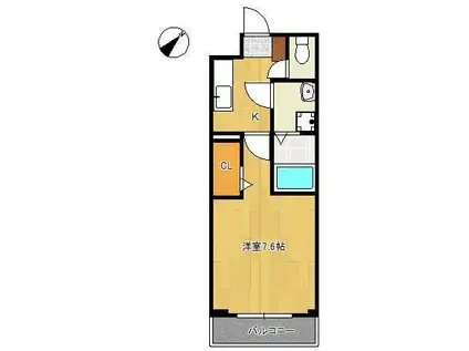 MDIプロスジョイア北九州市立大学前(1K/6階)の間取り写真