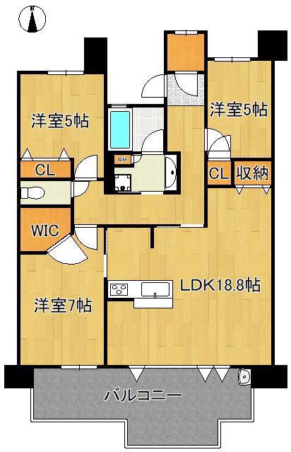 サンパーク守恒テラス(3LDK/9階)の間取り写真