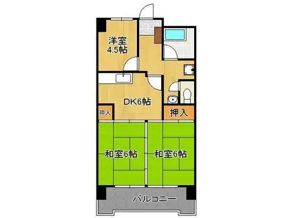 第8岡部ビル(3DK/2階)の間取り写真