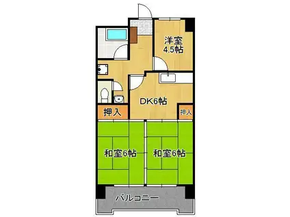 第8岡部ビル(3DK/2階)の間取り写真