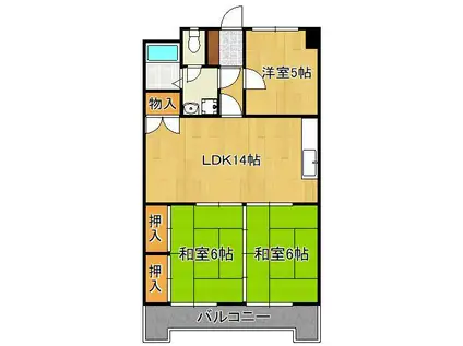 第10岡部ビル(3LDK/4階)の間取り写真