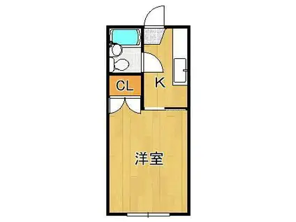 NO.2ホワイトフォーラム足原(1K/1階)の間取り写真