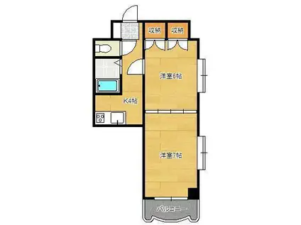 ロイヤルトレンディ(2K/8階)の間取り写真