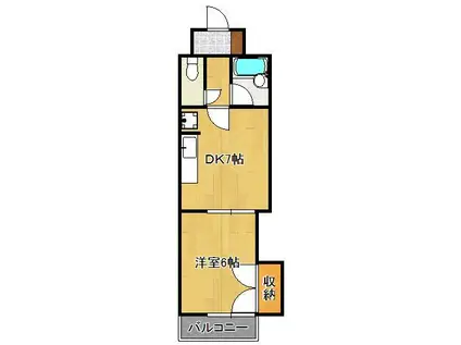 グランド アイ 小倉(1DK/5階)の間取り写真