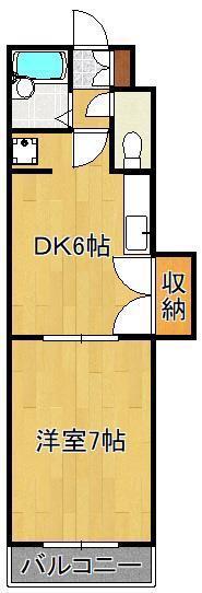 グランド アイ 小倉(1DK/4階)の間取り写真
