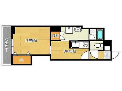 片野タカヤコーポレーションビル(1DK/2階)の間取り写真