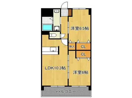 エヴァーグリーンN(2LDK/2階)の間取り写真