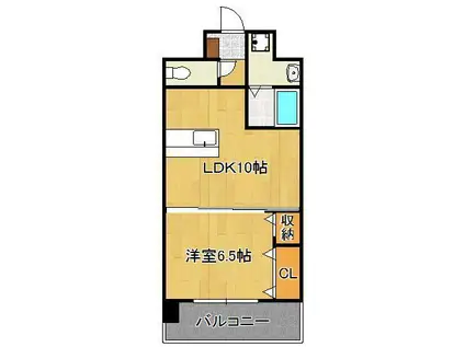 エヴァーグリーンN(1LDK/4階)の間取り写真