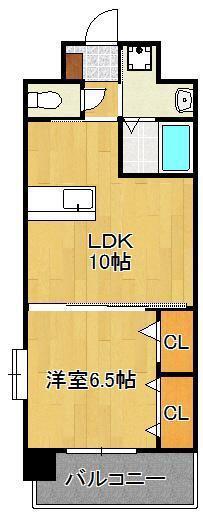 エヴァーグリーンN(1LDK/6階)の間取り写真
