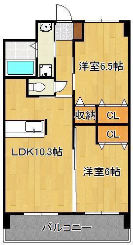 エヴァーグリーンN(2LDK/8階)の間取り写真