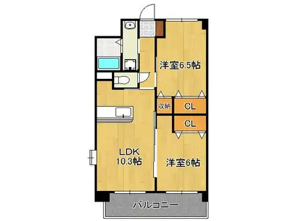エヴァーグリーンN(2LDK/7階)の間取り写真