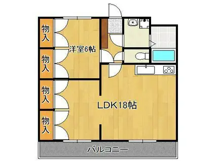 アーバンKN5(1LDK/3階)の間取り写真