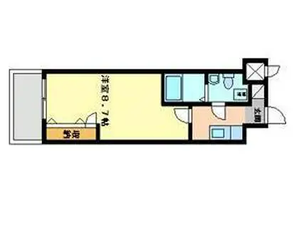 NO.65クロッシングタワーORIENT.BLD(1K/8階)の間取り写真