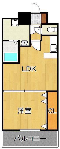 NO.65クロッシングタワーORIENT.BLD(1LDK/18階)の間取り写真