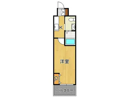 NO.65クロッシングタワーORIENT.BLD(1K/6階)の間取り写真