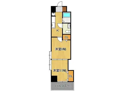 木下鉱産ビル(2K/8階)の間取り写真