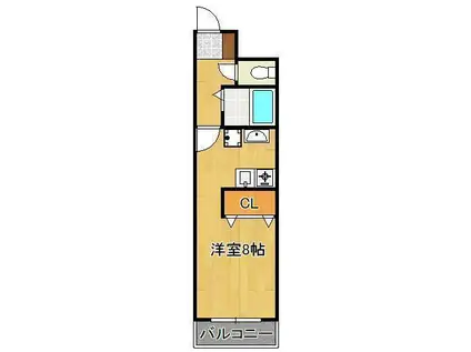 シェリール片野通(ワンルーム/3階)の間取り写真