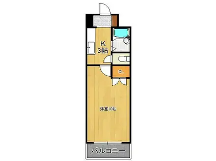 ウインズ三萩野(1K/12階)の間取り写真