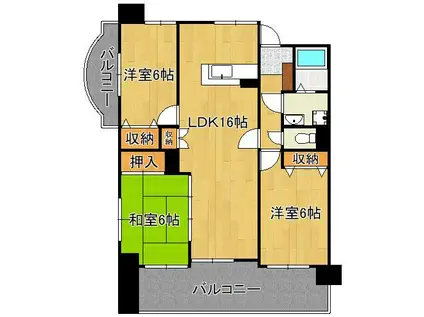 アンジェロポストⅢ(3LDK/8階)の間取り写真