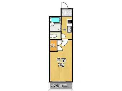 エイジレスライフよしずみ(1K/7階)の間取り写真