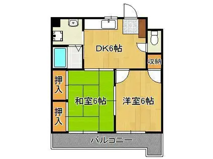 コーポあけだ(2DK/3階)の間取り写真