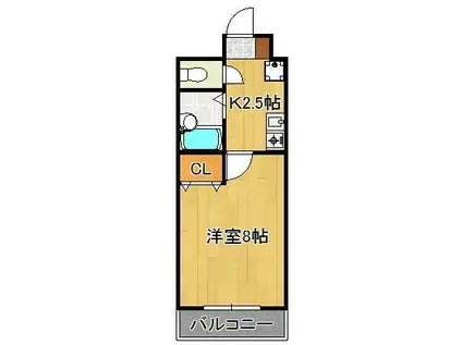 ニューライフ園田(1K/3階)の間取り写真