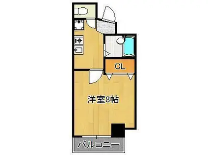 パークシャトー(1K/4階)の間取り写真