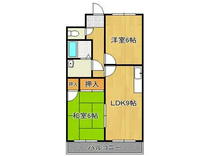 足立インターハイツ(2LDK/4階)の間取り写真