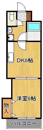 アンジェロポストⅤ(1DK/3階)の間取り写真