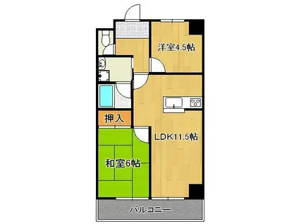 第4共立ビル(2LDK/5階)の間取り写真