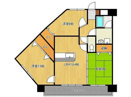 フィオレンティーナ(3LDK/3階)の間取り写真