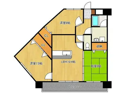 フィオレンティーナ(3LDK/8階)の間取り写真