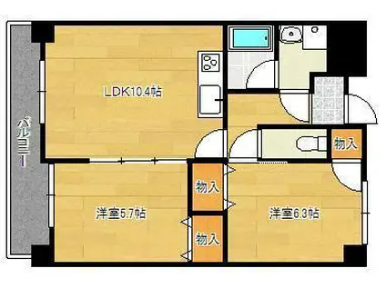フィオレンティーナ(2LDK/14階)の間取り写真