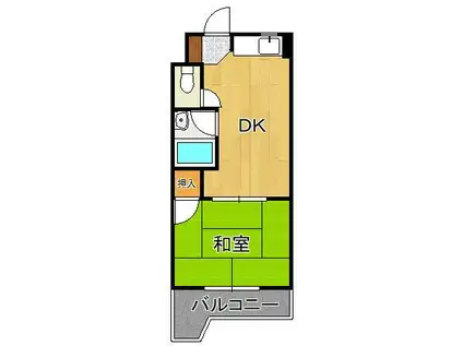内山第20ビル(1DK/3階)の間取り写真