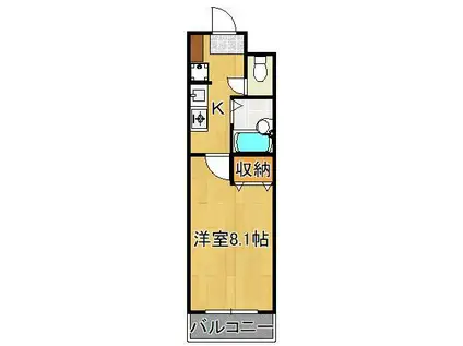 エルム白銀(1K/5階)の間取り写真