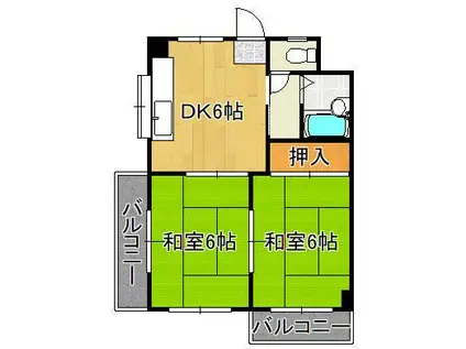 森野第一ビル(2DK/3階)の間取り写真