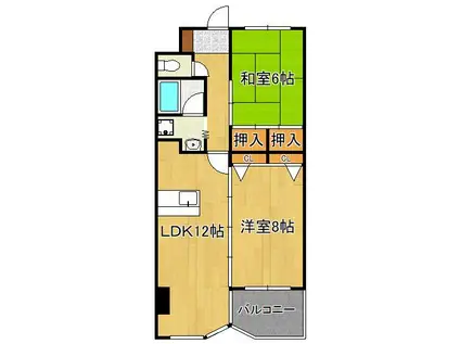 ウィルステージ霧ヶ丘(2LDK/11階)の間取り写真