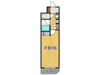 ウィルステージ霧ヶ丘(ワンルーム/2階)の間取り写真