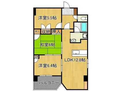 ウィルステージ霧ヶ丘(3LDK/4階)の間取り写真