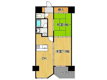 ウィルステージ霧ヶ丘(2LDK/5階)の間取り写真