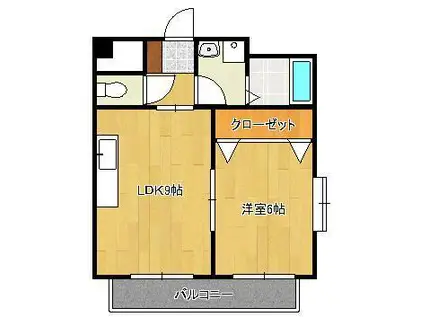 チャペルコンサート(1LDK/5階)の間取り写真